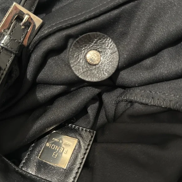 Fendi Authentic Black slouchy Tote shoulder Bag - Picture 11 of 12